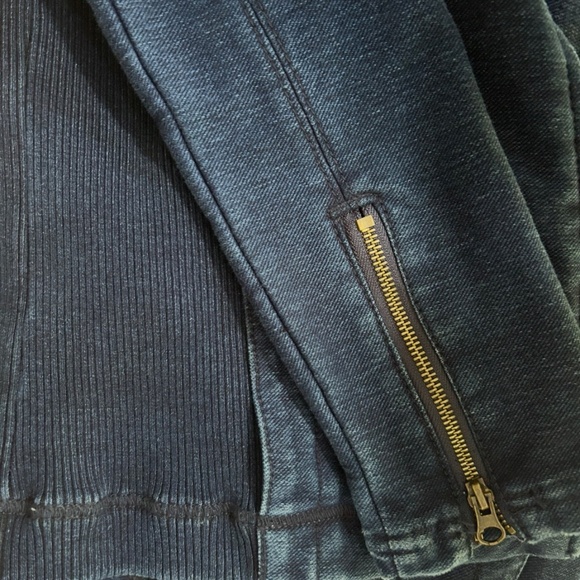 Pilcro Anita Cropped Mixed Media Denim Knit Fitted Jacket Blazer (Anthropologie) - Picture 5 of 5